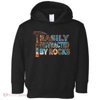 Rock Geology Easily Distracted By Rocks Rockhound Toddler Hoodie thumb 0