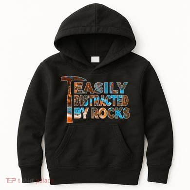 Rock Geology Easily Distracted By Rocks Rockhound Kids Hoodie