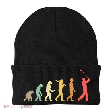 Retro Golf Evolution Gift For Golfers And Golf Players Gift Beanie