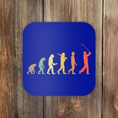 Retro Golf Evolution Gift For Golfers And Golf Players Gift Coaster