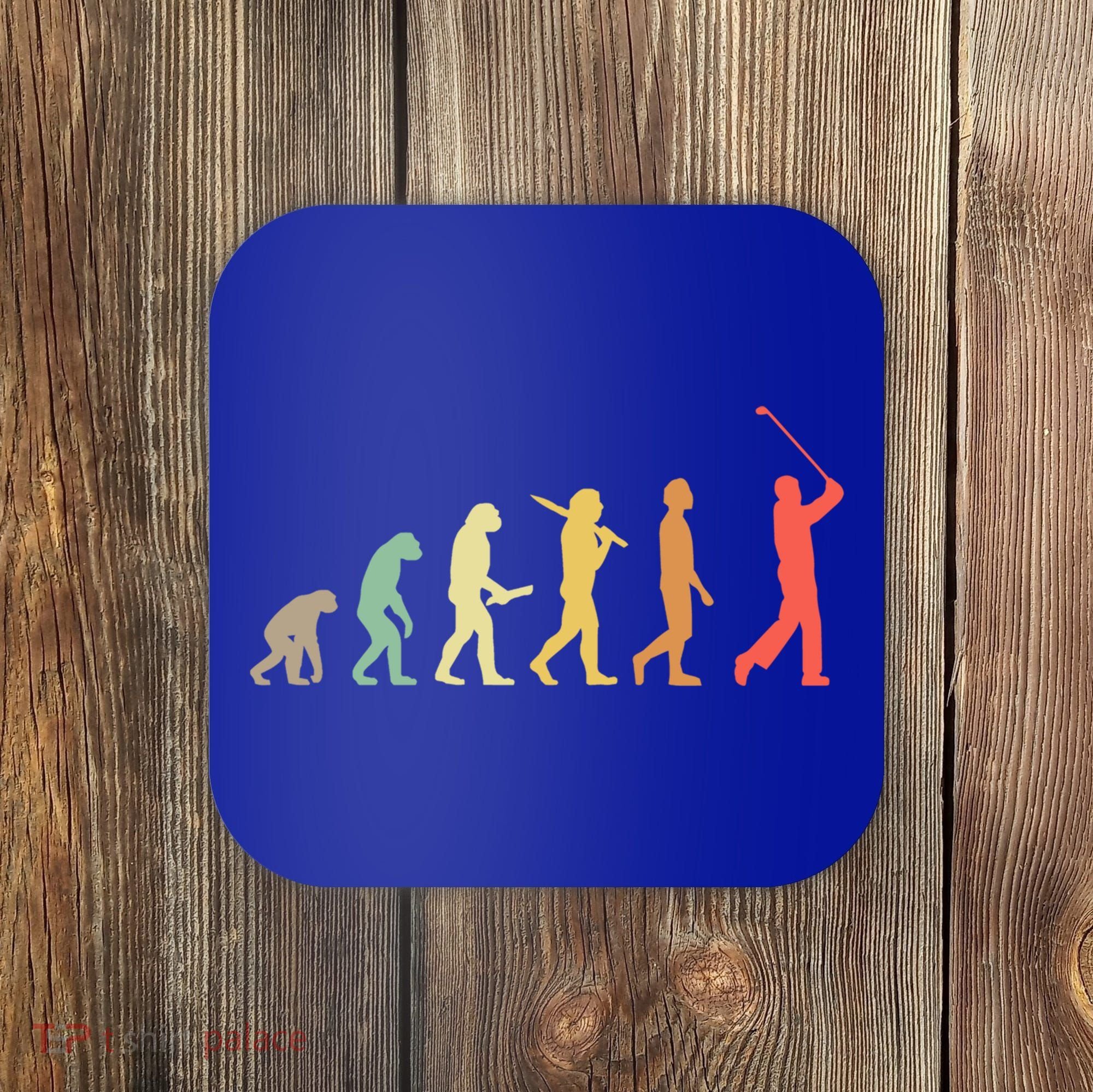 Retro Golf Evolution Gift For Golfers And Golf Players Gift Coaster