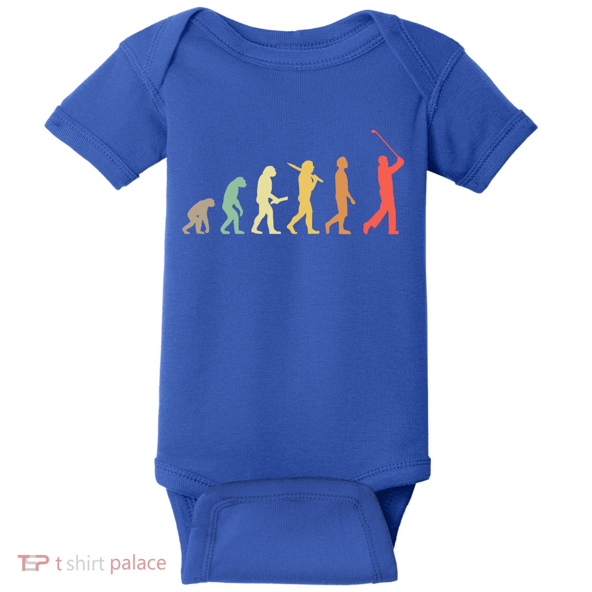 Retro Golf Evolution Gift For Golfers And Golf Players Gift Baby Bodysuit