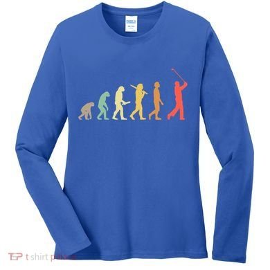 Retro Golf Evolution Gift For Golfers And Golf Players Gift Women's Long Sleeve Shirt