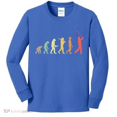 Retro Golf Evolution Gift For Golfers And Golf Players Gift Kids Long Sleeve Shirt