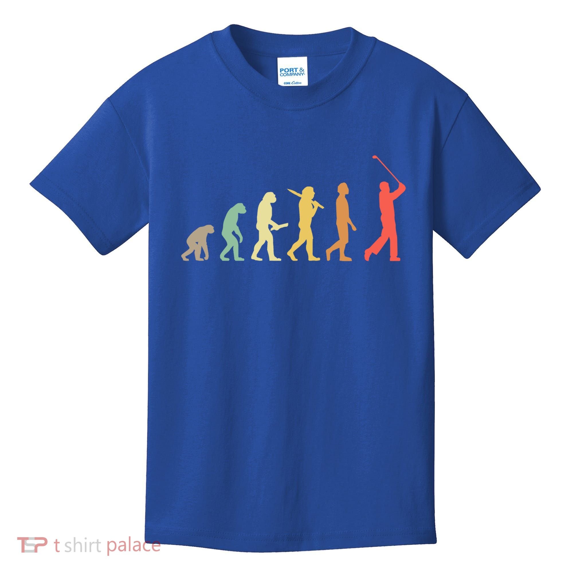 Retro Golf Evolution Gift For Golfers And Golf Players Gift Kids T-Shirt