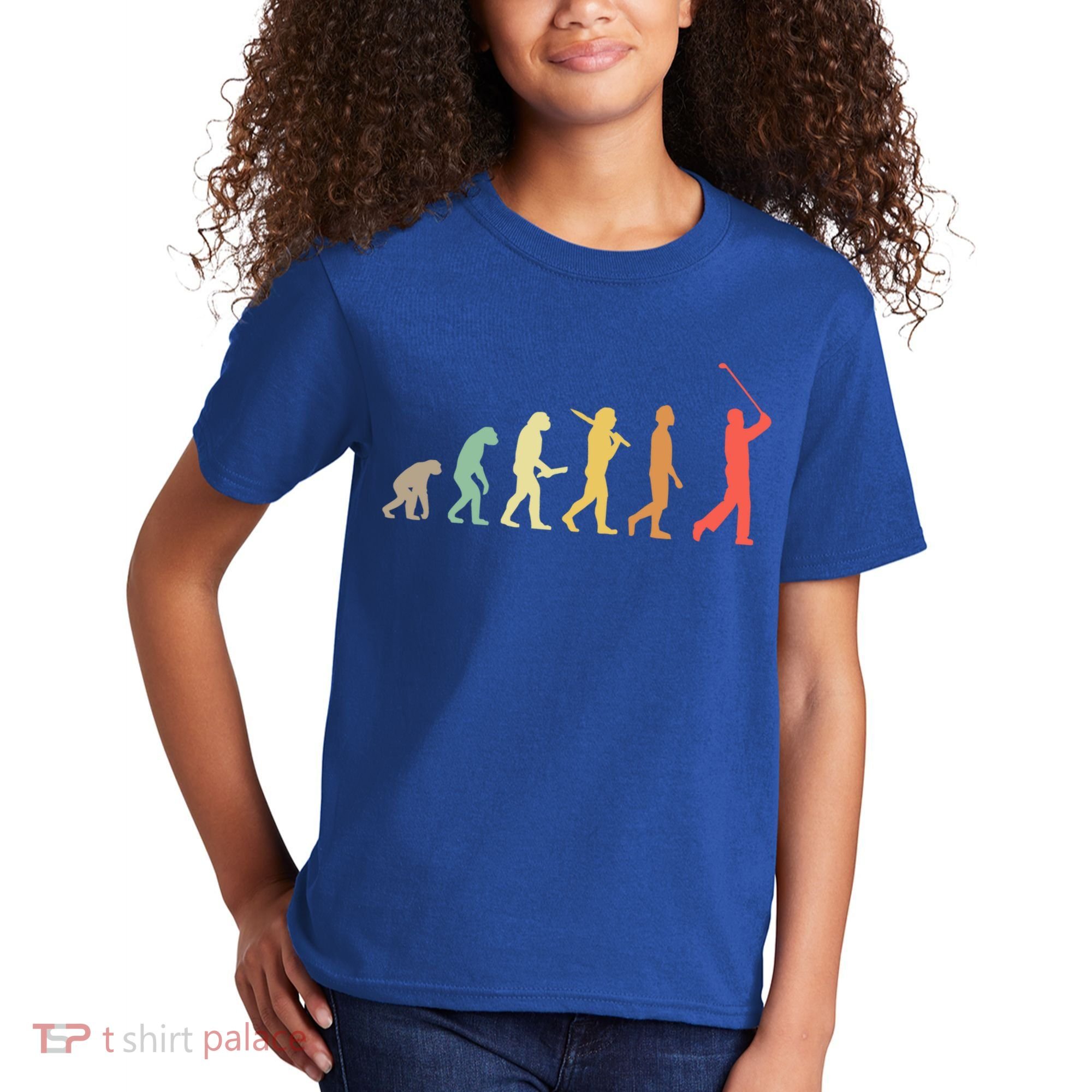 Retro Golf Evolution Gift For Golfers And Golf Players Gift Kids T-Shirt
