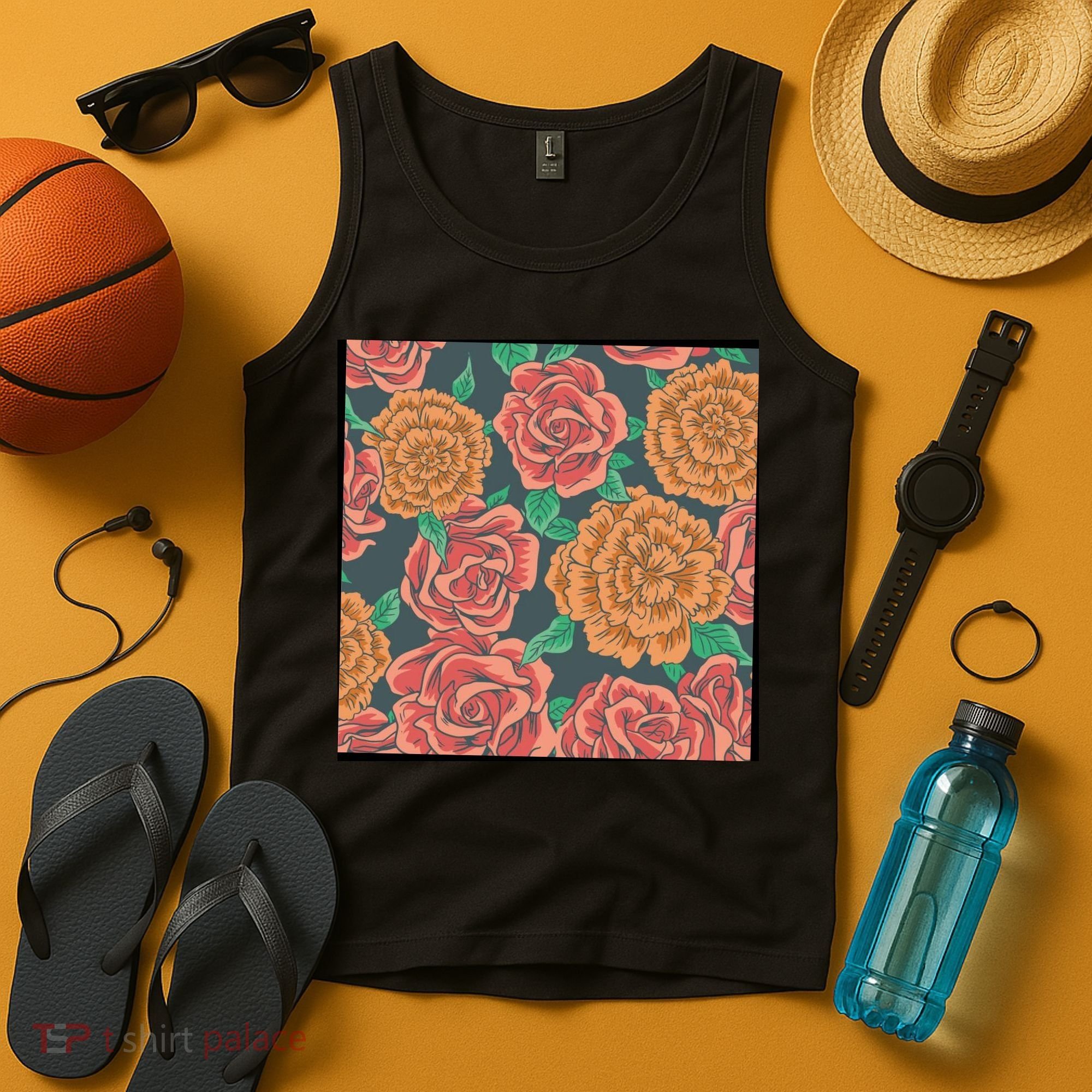 Rose Garden Flower Nature Tank Top