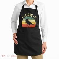 Retro Grunge F-Caw-F Black Crow Black Bird Cawing  Apron thumb 2