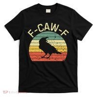 Retro Grunge F-Caw-F Black Crow Black Bird Cawing  T-Shirt thumb 0