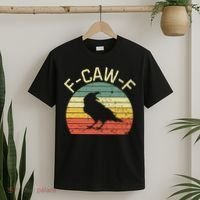 Retro Grunge F-Caw-F Black Crow Black Bird Cawing  T-Shirt thumb 2