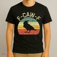 Retro Grunge F-Caw-F Black Crow Black Bird Cawing  T-Shirt thumb 3
