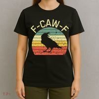 Retro Grunge F-Caw-F Black Crow Black Bird Cawing  T-Shirt thumb 4
