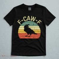 Retro Grunge F-Caw-F Black Crow Black Bird Cawing  T-Shirt thumb 5