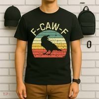 Retro Grunge F-Caw-F Black Crow Black Bird Cawing  T-Shirt thumb 6