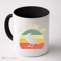 Retro Grunge F-Caw-F Black Crow Black Bird Cawing  Coffee Mug thumb 0