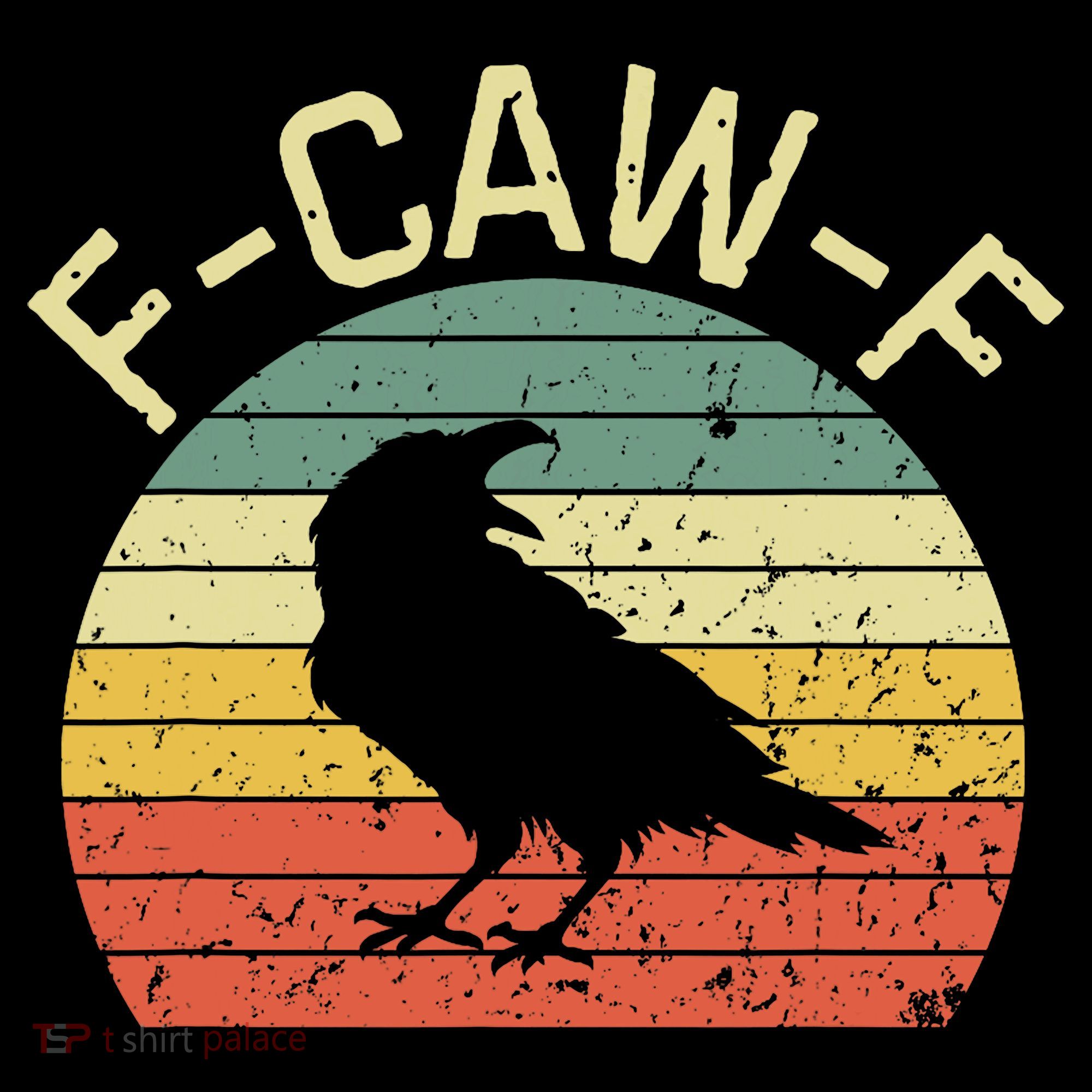 Retro Grunge F-Caw-F Black Crow Black Bird Cawing  Coffee Mug