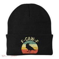 Retro Grunge F-Caw-F Black Crow Black Bird Cawing  Beanie thumb 0