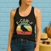 Retro Grunge F-Caw-F Black Crow Black Bird Cawing  Women's Tank Top thumb 2
