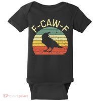 Retro Grunge F-Caw-F Black Crow Black Bird Cawing  Baby Bodysuit thumb 0