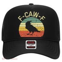 Retro Grunge F-Caw-F Black Crow Black Bird Cawing  Hat thumb 0