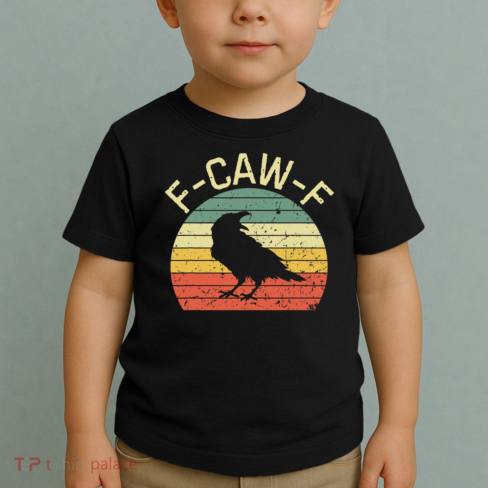 Retro Grunge F-Caw-F Black Crow Black Bird Cawing  Toddler T-Shirt