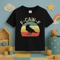 Retro Grunge F-Caw-F Black Crow Black Bird Cawing  Toddler T-Shirt thumb 3