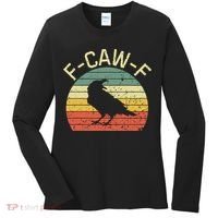 Retro Grunge F-Caw-F Black Crow Black Bird Cawing  Women's Long Sleeve Shirt thumb 0