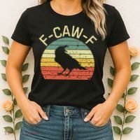 Retro Grunge F-Caw-F Black Crow Black Bird Cawing  Women's T-Shirt thumb 2