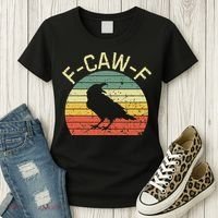 Retro Grunge F-Caw-F Black Crow Black Bird Cawing  Women's T-Shirt thumb 3