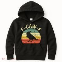 Retro Grunge F-Caw-F Black Crow Black Bird Cawing  Kids Hoodie thumb 0