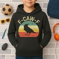 Retro Grunge F-Caw-F Black Crow Black Bird Cawing  Kids Hoodie thumb 2