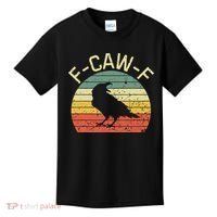 Retro Grunge F-Caw-F Black Crow Black Bird Cawing  Kids T-Shirt thumb 0