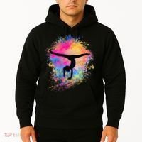 Rainbow Gymnastics Female Gymnast Silhouette HandStand Hoodie thumb 2