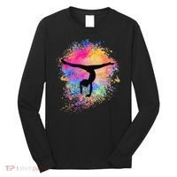 Rainbow Gymnastics Female Gymnast Silhouette HandStand Long Sleeve Shirt thumb 0