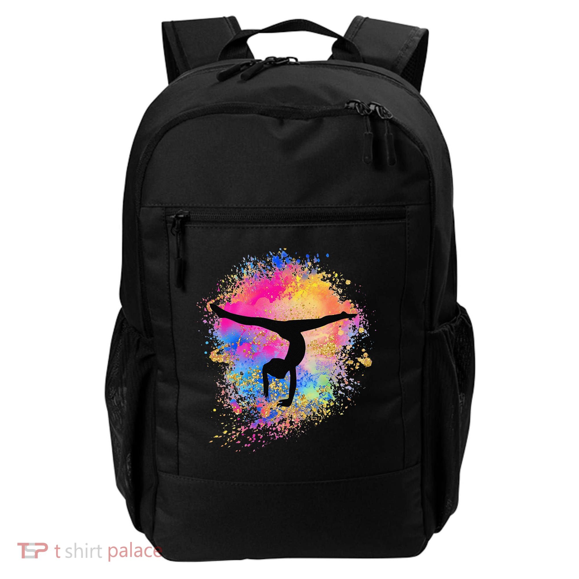 Rainbow Gymnastics Female Gymnast Silhouette HandStand Backpack