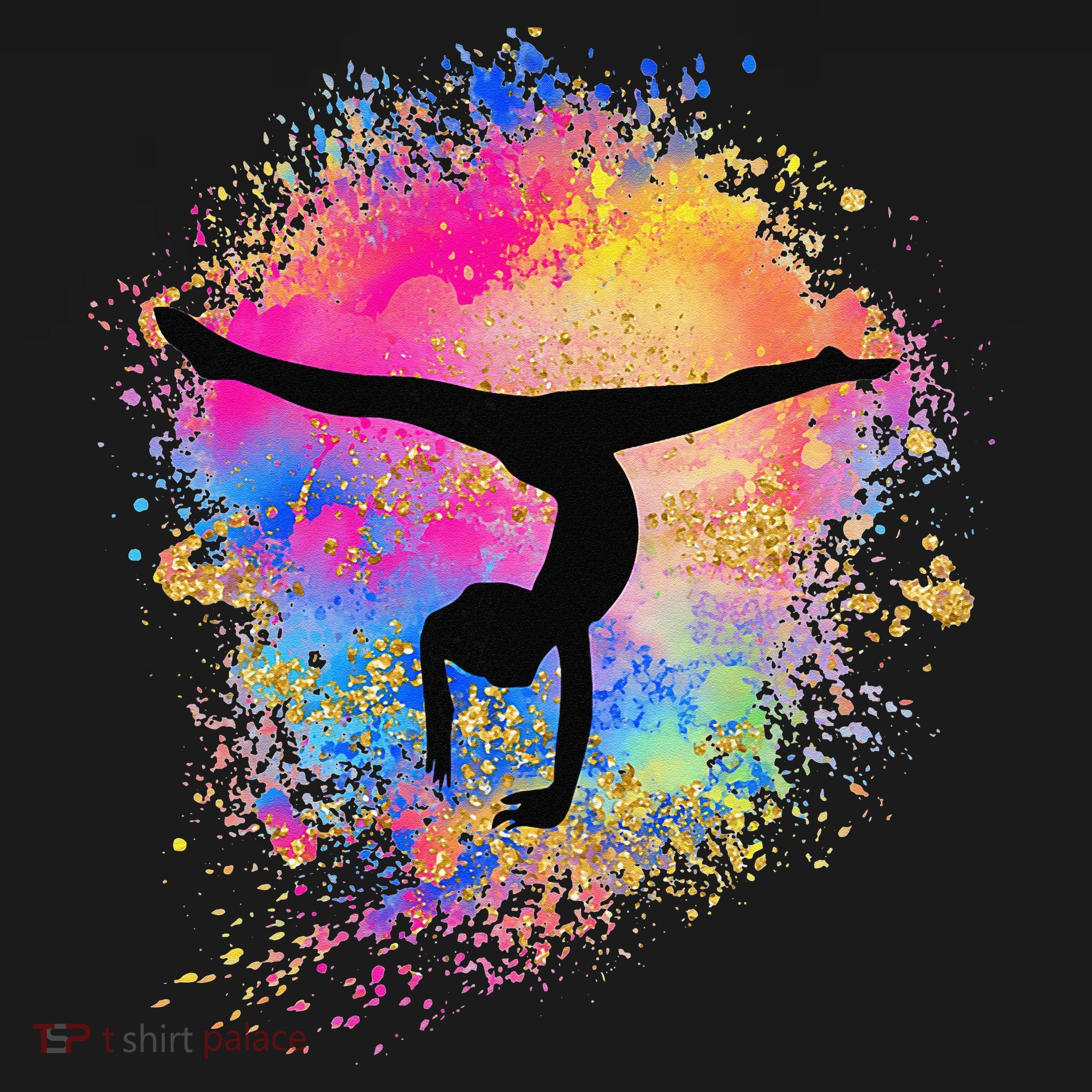 Rainbow Gymnastics Female Gymnast Silhouette HandStand Women's Hoodie