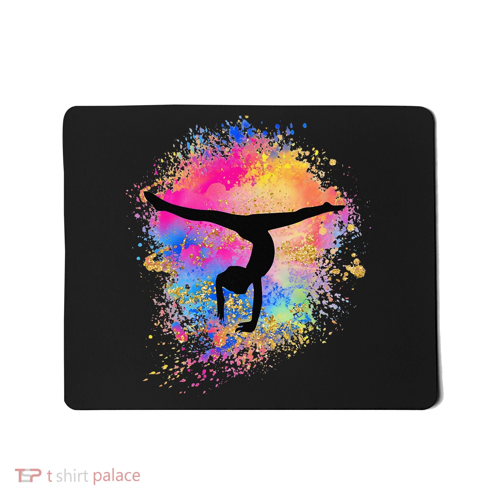 Rainbow Gymnastics Female Gymnast Silhouette HandStand Mousepad