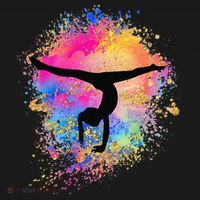 Rainbow Gymnastics Female Gymnast Silhouette HandStand Mousepad thumb 1