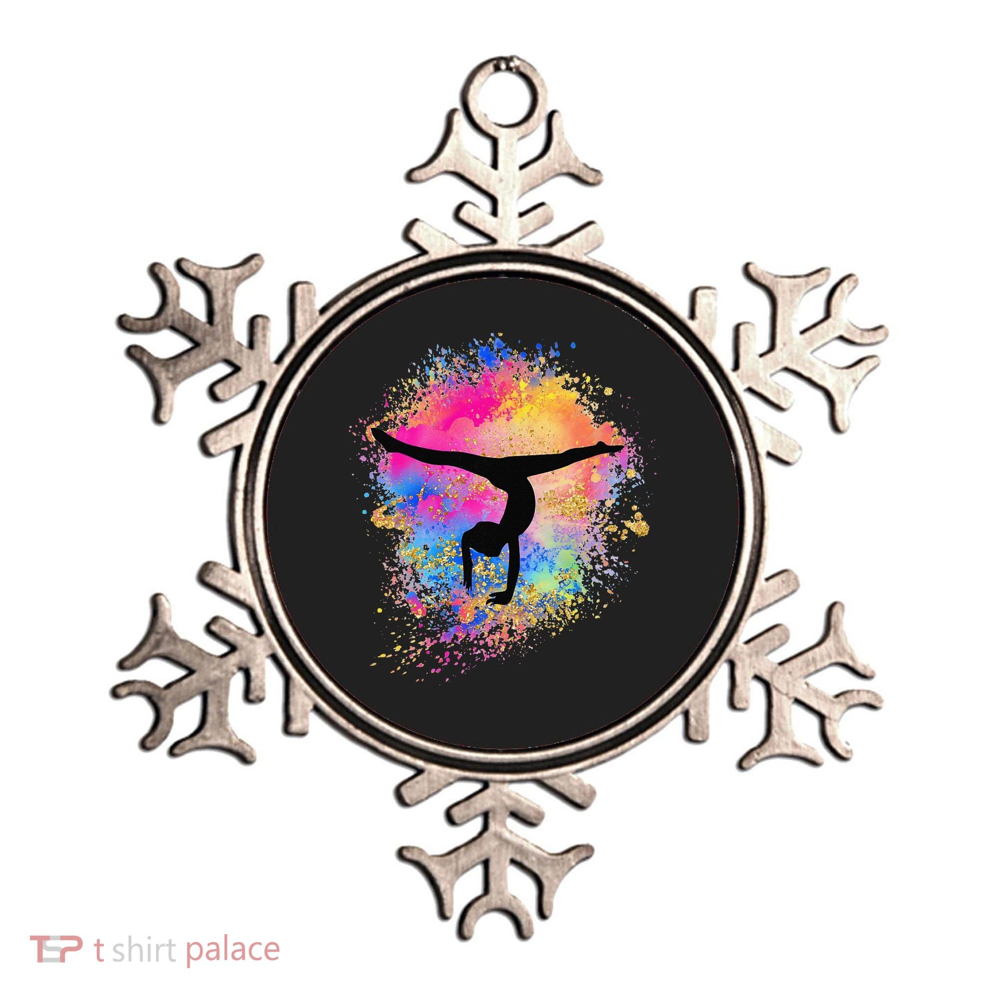 Rainbow Gymnastics Female Gymnast Silhouette HandStand Ornament