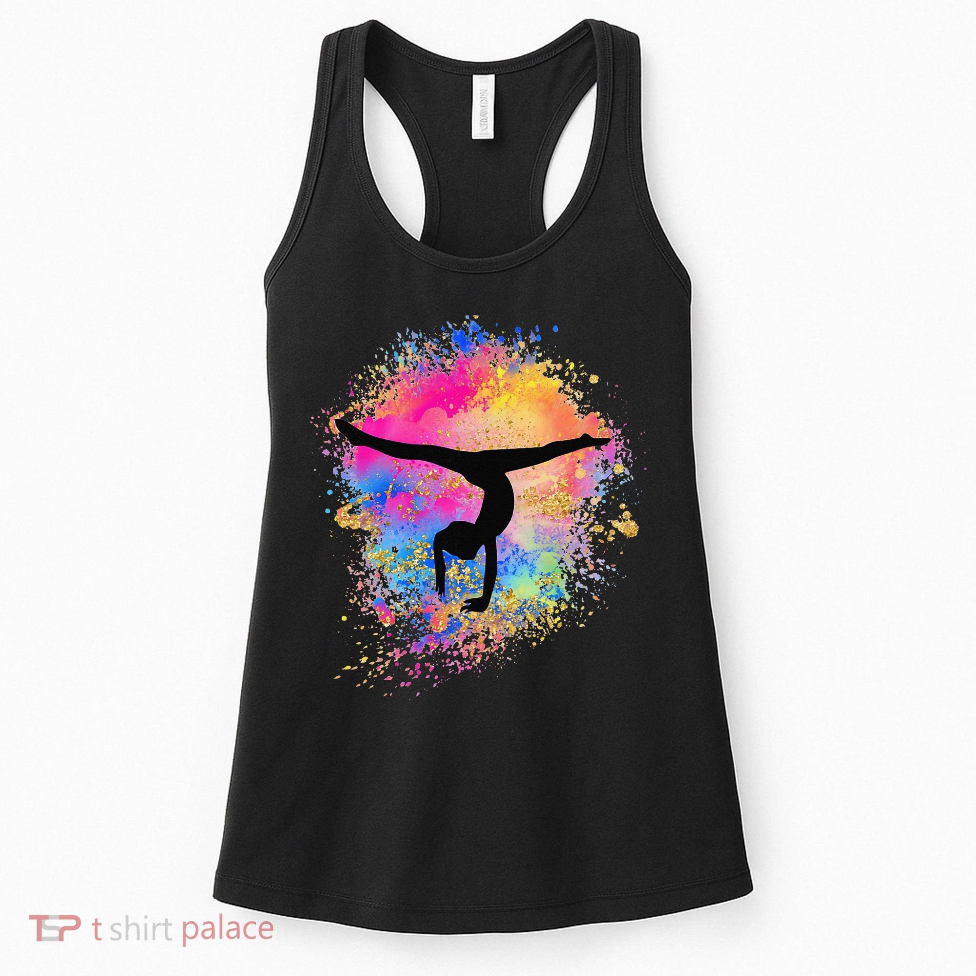 Rainbow Gymnastics Female Gymnast Silhouette HandStand Women's Tank Top