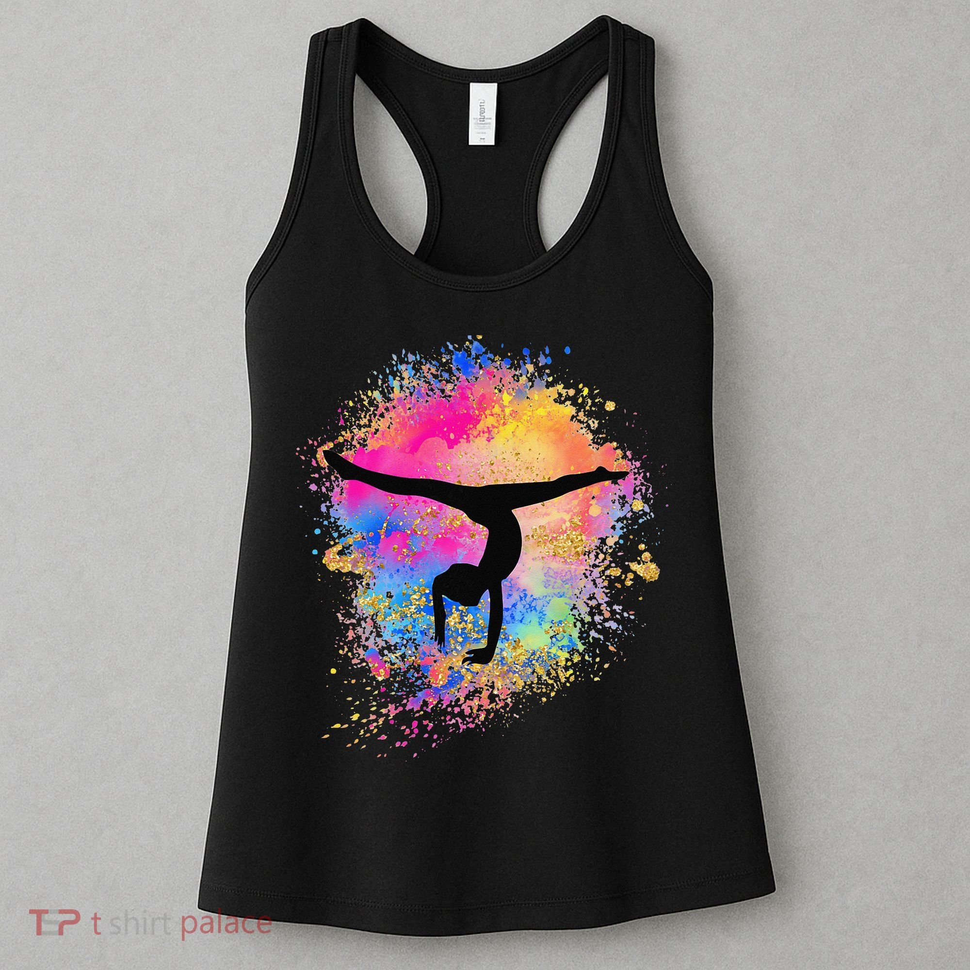Rainbow Gymnastics Female Gymnast Silhouette HandStand Women's Tank Top