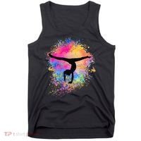 Rainbow Gymnastics Female Gymnast Silhouette HandStand Tank Top thumb 0