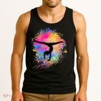 Rainbow Gymnastics Female Gymnast Silhouette HandStand Tank Top thumb 3