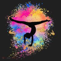 Rainbow Gymnastics Female Gymnast Silhouette HandStand Golf Towel thumb 3