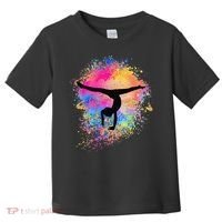 Rainbow Gymnastics Female Gymnast Silhouette HandStand Toddler T-Shirt thumb 0