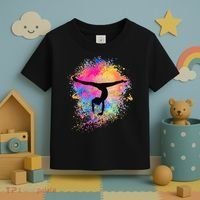 Rainbow Gymnastics Female Gymnast Silhouette HandStand Toddler T-Shirt thumb 3