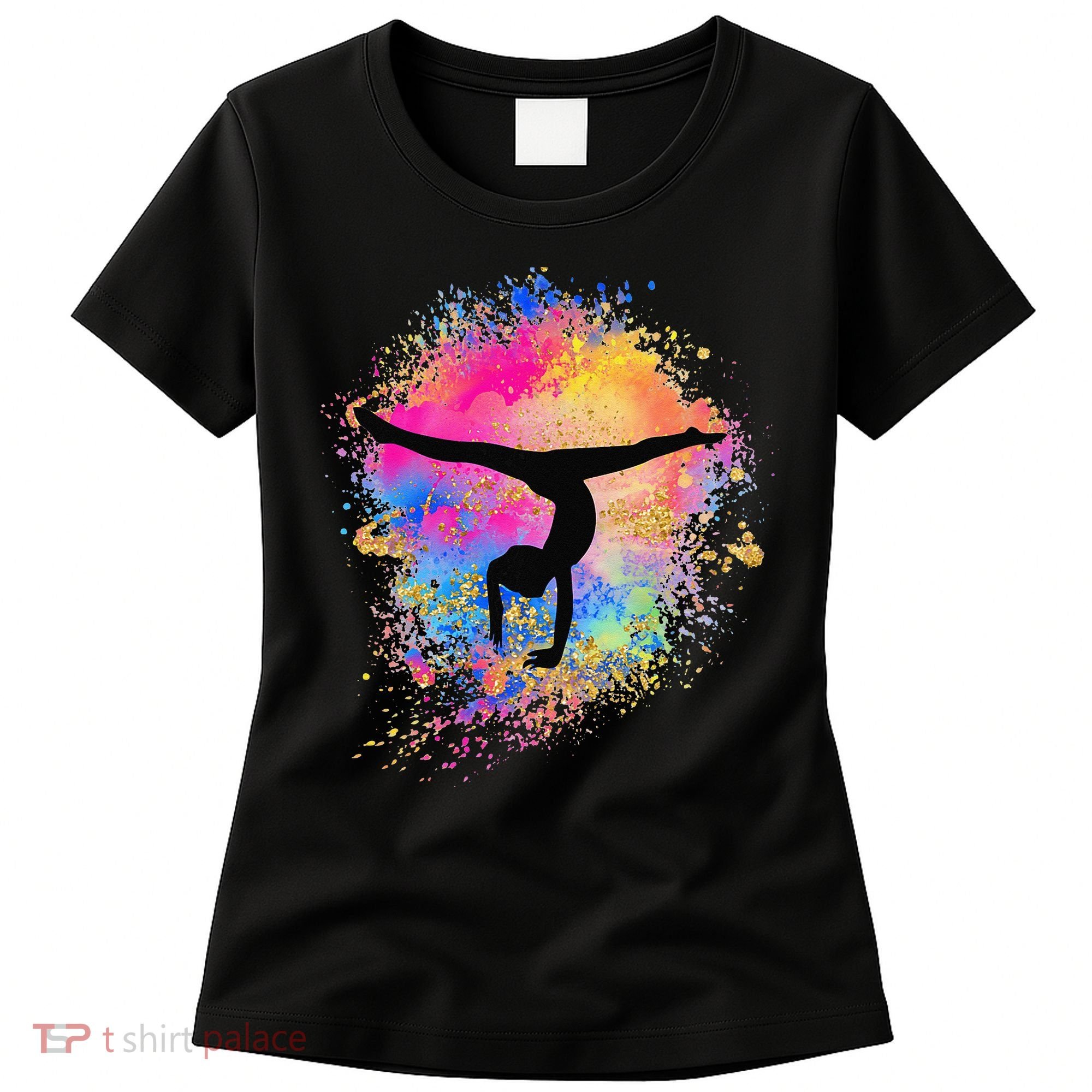Rainbow Gymnastics Female Gymnast Silhouette HandStand Women's T-Shirt