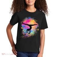 Rainbow Gymnastics Female Gymnast Silhouette HandStand Kids T-Shirt thumb 2
