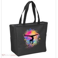 Rainbow Gymnastics Female Gymnast Silhouette HandStand Tote Bag thumb 2