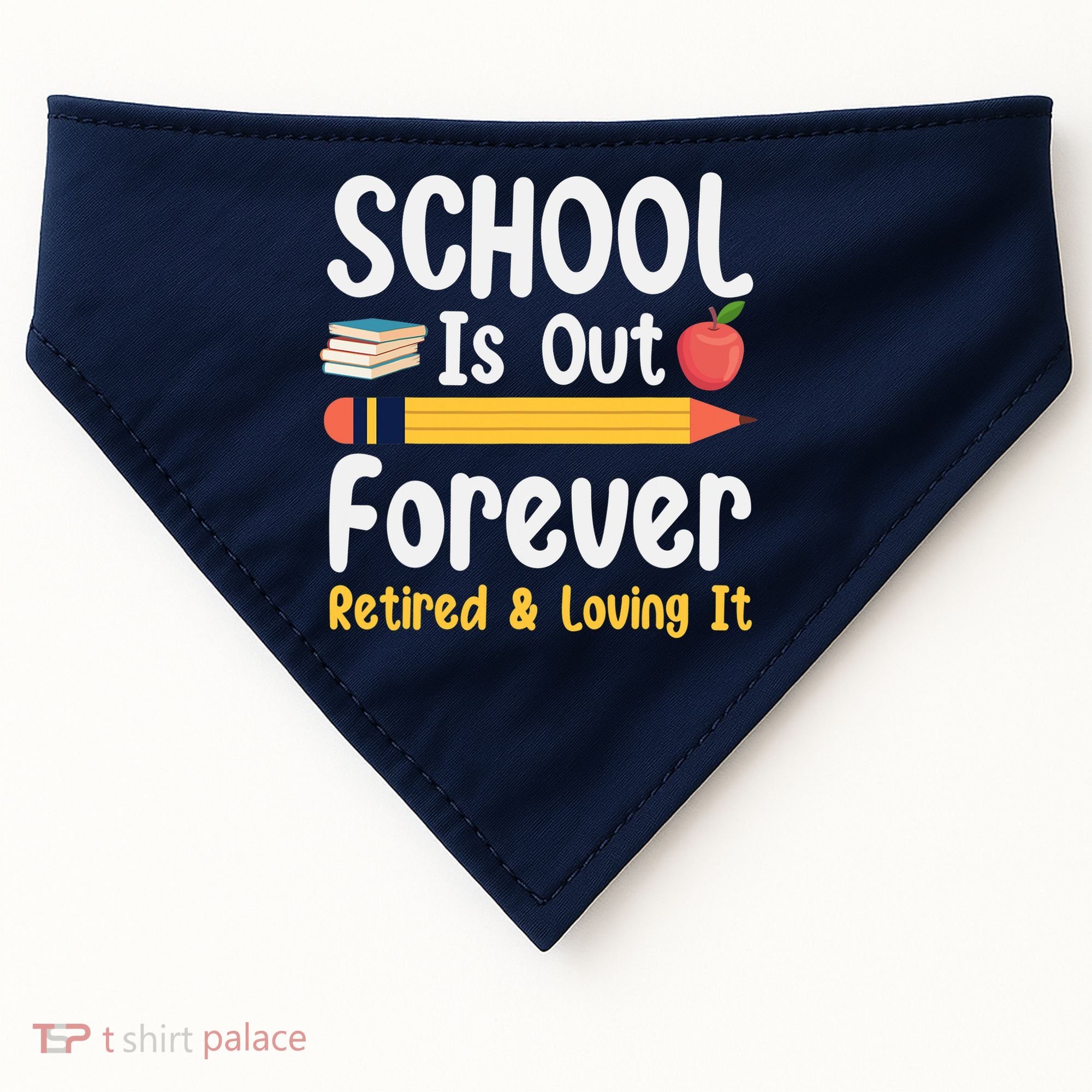 Retirement Gifts For Teacher, Schools Out Forever Retirement USA-Made Doggie Bandana